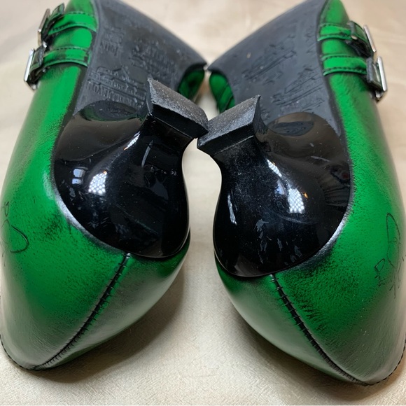 John Fluevog Half Truths Tanya Green Women's Shoes - Picture 8 of 11